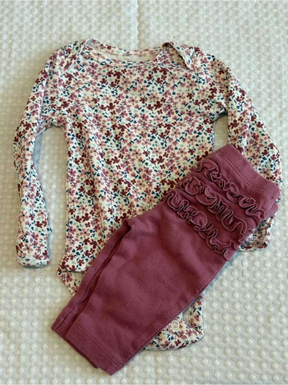 Carter’s Long-Sleeve Floral Bodysuit & Ruffle Leggings - Pink Floral